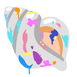 artist palette and spiral shell