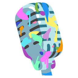 artist palette and studio microphone