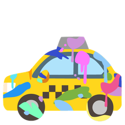 artist palette and taxi