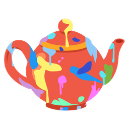 artist palette and teapot