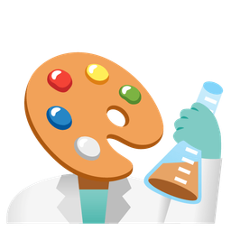 artist palette and test tube