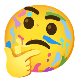 artist palette and thinking face