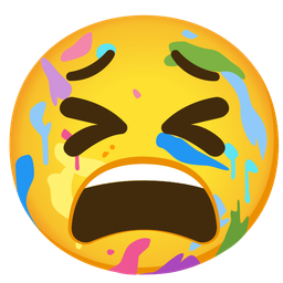 artist palette and tired face