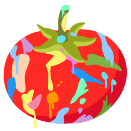 artist palette and tomato