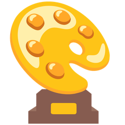 artist palette and trophy