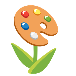 artist palette and tulip