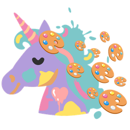 artist palette and unicorn