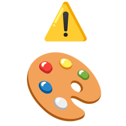 artist palette and warning