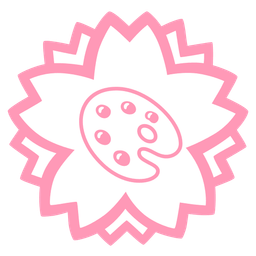 artist palette and white flower