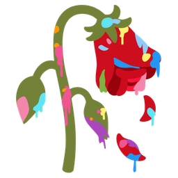 artist palette and wilted flower