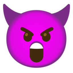 Astonished face and Angry face with horns