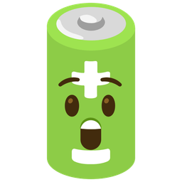 Astonished face and Battery