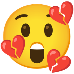 astonished face and broken heart