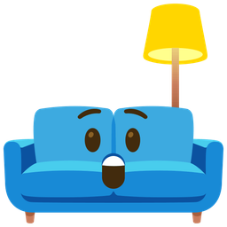 Astonished face and Couch and lamp