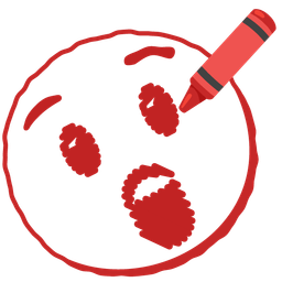 Astonished face and Crayon