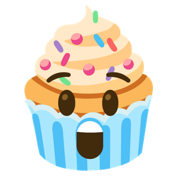 Astonished face and Cupcake