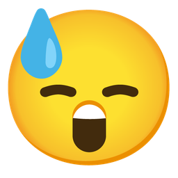 Astonished face and Downcast face with sweat