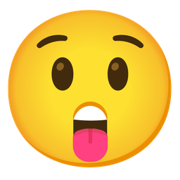 Astonished face and Face with tongue