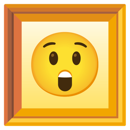 Astonished face and Framed picture