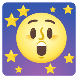 Astonished face and Full moon face