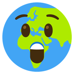 Astonished face and Globe showing Europe-Africa
