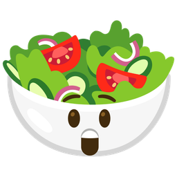 Astonished face and Green salad