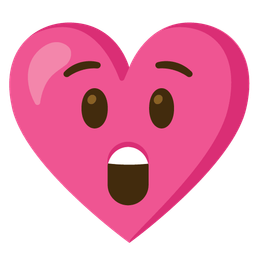 Astonished face and Heart with ribbon