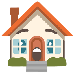 Astonished face and House