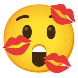 Astonished face and Kiss mark