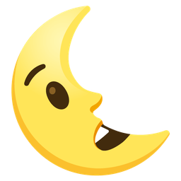 Astonished face and Last quarter moon face