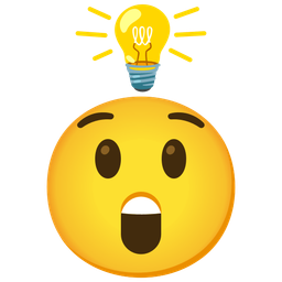 astonished face and light bulb