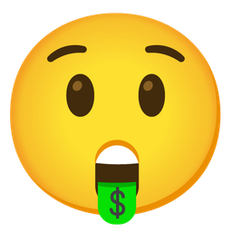 Astonished face and Money-mouth face