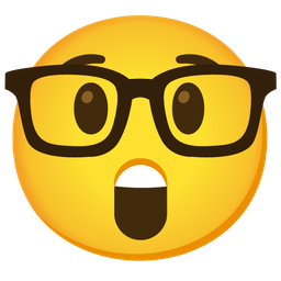 Astonished face and Nerd face