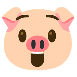 Astonished face and Pig face