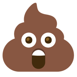 Astonished face and Pile of poo