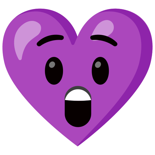 Astonished face and Purple heart