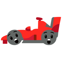 Astonished face and Racing car
