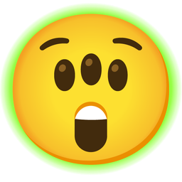 astonished face and radioactive