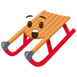 Astonished face and Sled