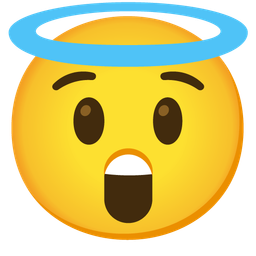 Astonished face and Smiling face with halo