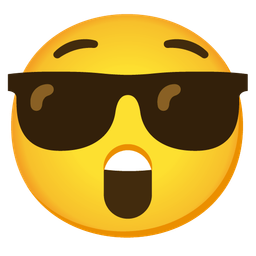 Astonished face and Smiling face with sunglasses