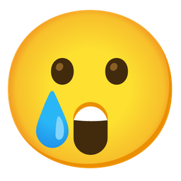 Astonished face and Smiling face with tear