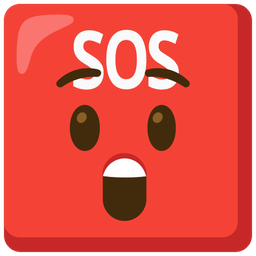 Astonished face and SOS button