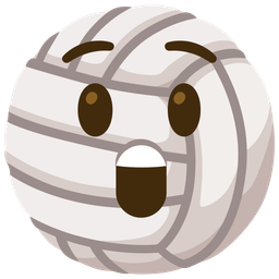 Astonished face and Volleyball
