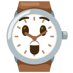 Astonished face and Watch