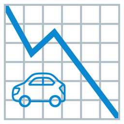 automobile and chart decreasing