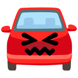 automobile and confounded face