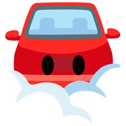 automobile and face in clouds