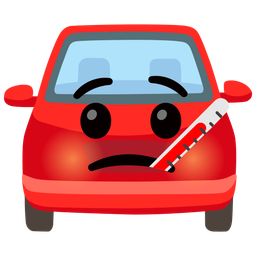 automobile and face with thermometer