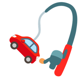 automobile and fishing pole